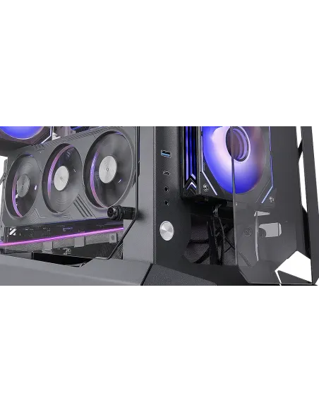 Mars Gaming MC-EDGE, Caja Gaming ATX, Diseño Open Air, Triple Panel Cristal Templado, Semitorre PC Soporte Refrigeración