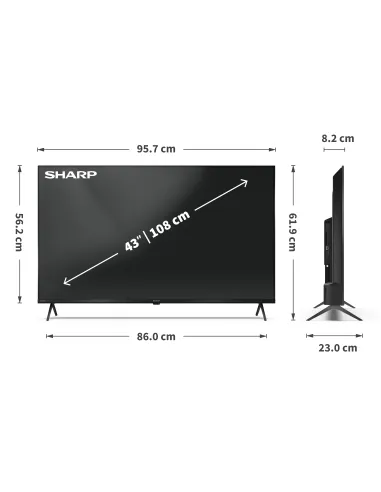 Sharp 43HP5265E Televisor 109,2 cm (43") 4K Ultra HD Smart TV Wifi Negro