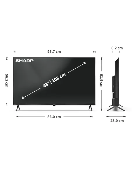 Sharp 43HP5265E Televisor 109,2 cm (43") 4K Ultra HD Smart TV Wifi Negro