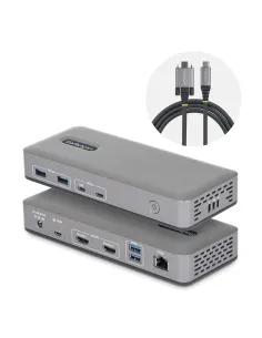 StarTech.com Docking Station USB-C de 2 Monitores HDMI - 4K 60Hz - Red Ethernet de 1Gbps - Dock Multipantalla - PD de 100W para