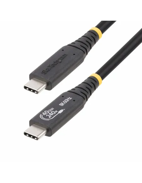 StarTech.com Cable USB4 de 1m - Cable USB Tipo C Certificado USB-IF - Cable USB-C de 40G - PD 3.1 EPR de 240W - 8K 60Hz -