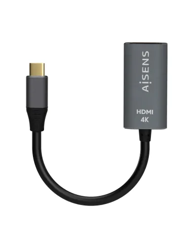 AISENS Conversor Aluminio USB-C a HDMI 4K@60Hz, USB-C M-HDMI H, Gris, 15cm