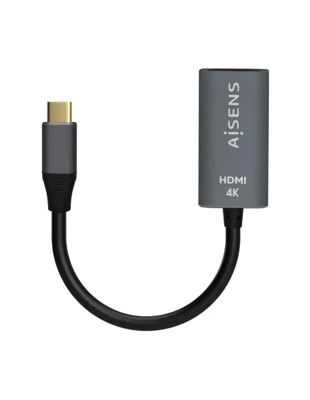 AISENS Conversor Aluminio USB-C a HDMI 4K@60Hz, USB-C M-HDMI H, Gris, 15cm