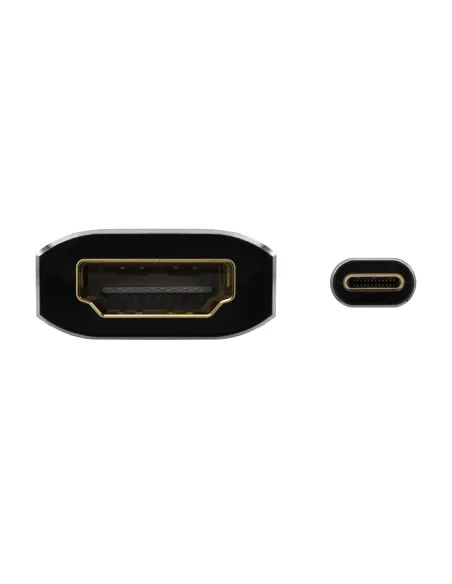 AISENS Conversor Aluminio USB-C a HDMI 4K@60Hz, USB-C M-HDMI H, Gris, 15cm