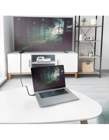 AISENS Cable Conversor Aluminio USB-C A HDMI 2.1 8k@60Hz, USB-C M-HDMI M, Negro, 2.0m