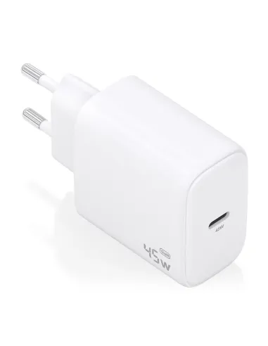 AISENS Cargador GaN 45W, 1xUSB-C PD3.0, Blanco