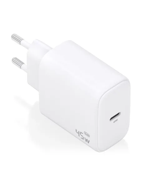 AISENS Cargador GaN 45W, 1xUSB-C PD3.0, Blanco