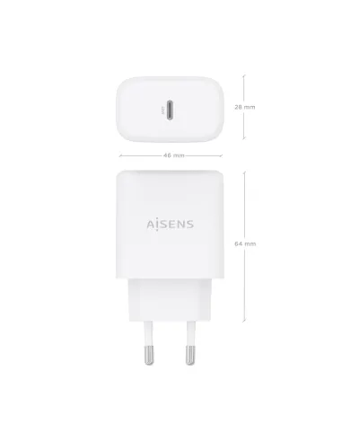 AISENS Cargador GaN 45W, 1xUSB-C PD3.0, Blanco