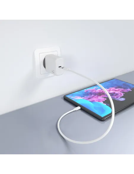 AISENS Cargador GaN 45W, 1xUSB-C PD3.0, Blanco