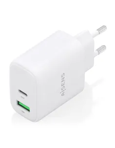 AISENS Cargador GaN 45W, 1xUSB-C PD3.0 QC4.0, 1xUSB-A QC3.0, Blanco 2