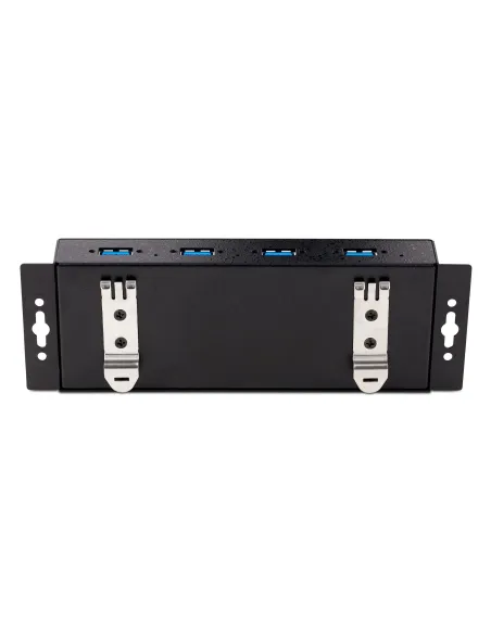 StarTech.com Hub Industrial USB 3.0 de 5Gbps de 4 Puertos - Concentrador USB con Protección de Picos y Descargas ESD - Ladrón