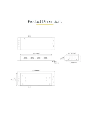 StarTech.com Hub Industrial USB 3.0 de 5Gbps de 4 Puertos - Concentrador USB con Protección de Picos y Descargas ESD - Ladrón