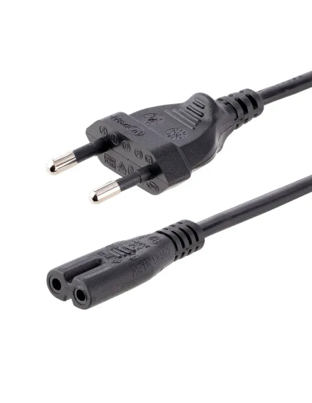 StarTech.com Cable de 2m de Alimentación para Ordenador Portátil o Impresora , UE a C7, 2,5A 250V, 18AWG, Cable de Repuesto
