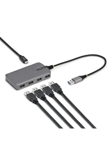 StarTech.com Hub USB-A de 4 Puertos - Ladrón USB USB-A - USB-A a 4x USB-A - Concentrador USB 3.0 Portátil de 5Gbps - Alimentado
