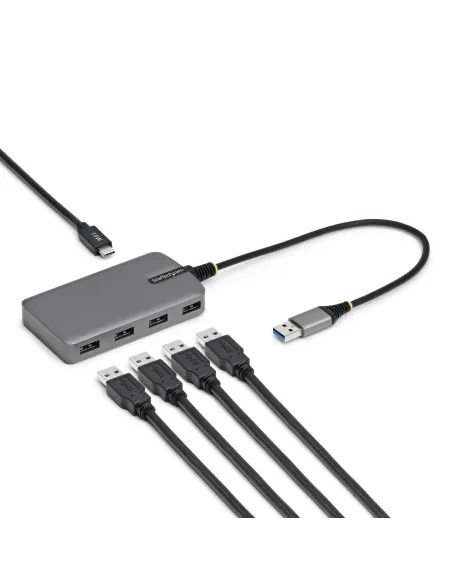 StarTech.com Hub USB-A de 4 Puertos - Ladrón USB USB-A - USB-A a 4x USB-A - Concentrador USB 3.0 Portátil de 5Gbps - Alimentado