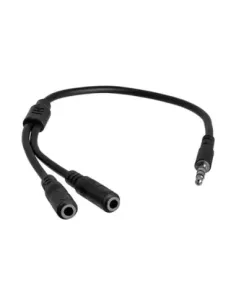 Cable mini jack 3.5mm startech 0.2m -  hembra - macho -  negro