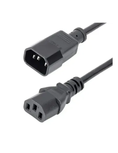 Cable iec c14 a iec c13 startech 1m -  macho - hembra -  negro