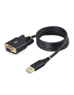 StarTech.com Cable Adaptador USB a Serie de Módem Nulo de 1m - Retención COM - Tornillos Intercambiables DB9 - USB a RS232 -