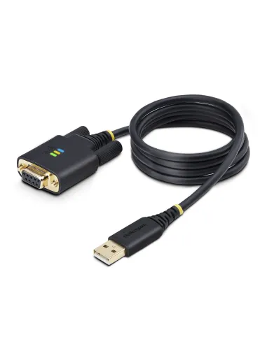 StarTech.com Cable Adaptador USB a Serie de Módem Nulo de 1m - Retención COM - Tornillos Intercambiables DB9 - USB a RS232 -