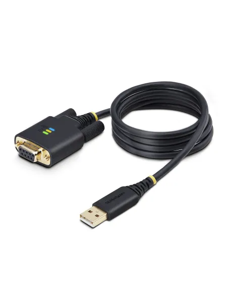 StarTech.com Cable Adaptador USB a Serie de Módem Nulo de 1m - Retención COM - Tornillos Intercambiables DB9 - USB a RS232 -
