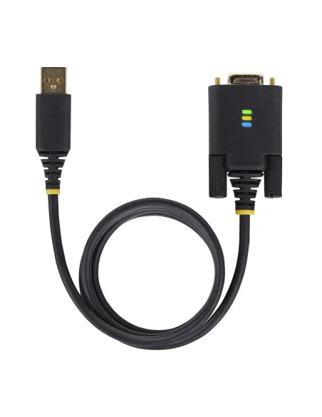 StarTech.com Cable Adaptador USB a Serie de Módem Nulo de 1m - Retención COM - Tornillos Intercambiables DB9 - USB a RS232 -