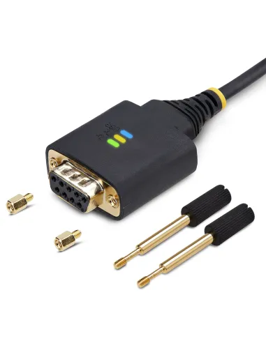 StarTech.com Cable Adaptador USB a Serie de Módem Nulo de 1m - Retención COM - Tornillos Intercambiables DB9 - USB a RS232 -