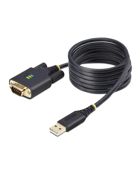 StarTech.com Cable Adaptador USB a Serie DB9 RS232 FTDI de 2m - Retención COM - Tornillos DB9 Intercambiables - USB-A a DB9