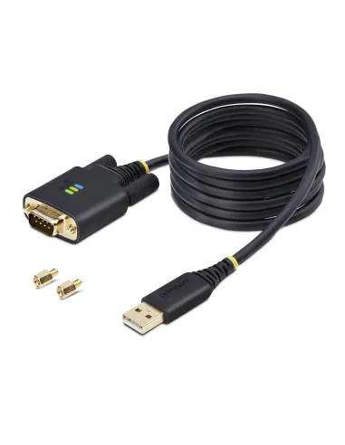 StarTech.com Cable Adaptador USB a Serie DB9 RS232 FTDI de 2m - Retención COM - Tornillos DB9 Intercambiables - USB-A a DB9