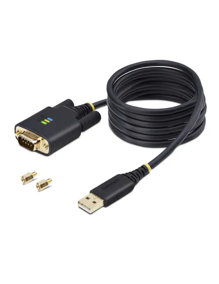 StarTech.com Cable Adaptador USB a Serie DB9 RS232 FTDI de 2m - Retención COM - Tornillos DB9 Intercambiables - USB-A a DB9