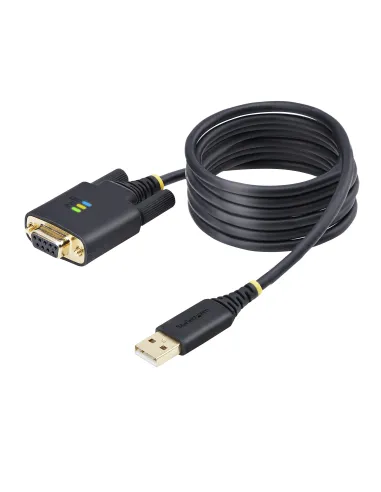 StarTech.com Cable Adaptador USB a Serie de Módem Nulo de 2m - FTDI RS232 - Tornillos DB9 Intercambiables - USB-A a DB9 RS232 -