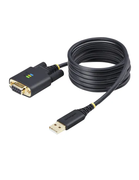 StarTech.com Cable Adaptador USB a Serie de Módem Nulo de 2m - FTDI RS232 - Tornillos DB9 Intercambiables - USB-A a DB9 RS232 -