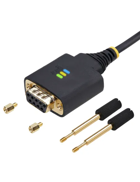 StarTech.com Cable Adaptador USB a Serie de Módem Nulo de 2m - FTDI RS232 - Tornillos DB9 Intercambiables - USB-A a DB9 RS232 -