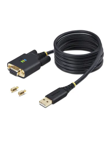 StarTech.com Cable Adaptador USB a Serie de Módem Nulo de 2m - FTDI RS232 - Tornillos DB9 Intercambiables - USB-A a DB9 RS232 -