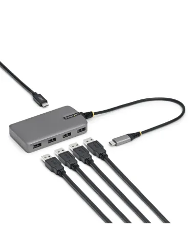 StarTech.com Hub USB-C de 4 Puertos USB-A - Ladrón USB USB Tipo C a USB-A - Concentrador USB 3.0 Portátil de 5Gb - Alimentado