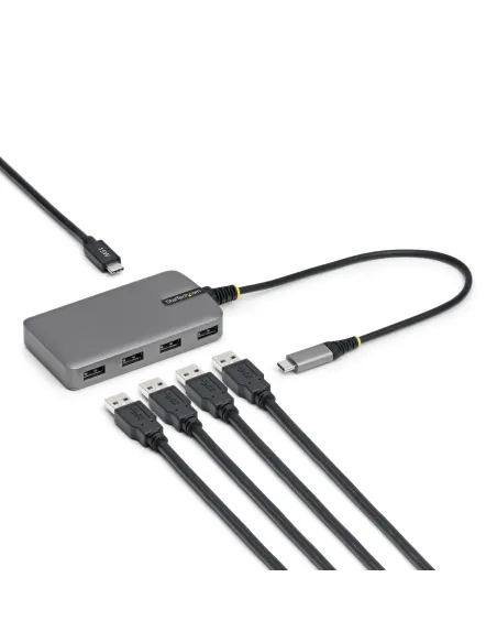 StarTech.com Hub USB-C de 4 Puertos USB-A - Ladrón USB USB Tipo C a USB-A - Concentrador USB 3.0 Portátil de 5Gb - Alimentado