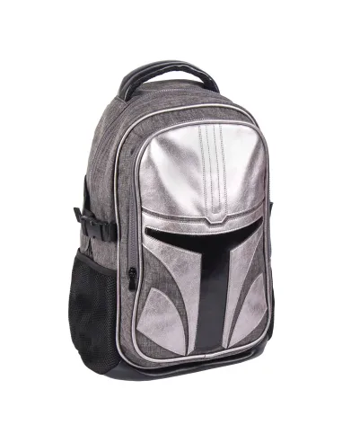 Mochila casual cerdá the mandalorian el cazarrecompensas plateada 47 cm