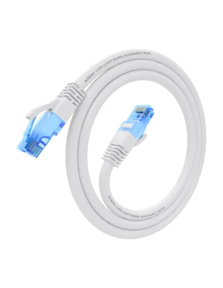 AISENS Cable De Red Latiguillo RJ45 Cat.6 UTP AWG26 CCA, Blanco, 0.75 m