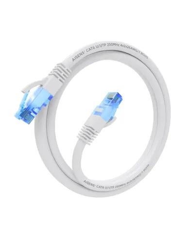 AISENS Cable De Red Latiguillo RJ45 Cat.6 UTP AWG26 CCA, Blanco, 1.5 m