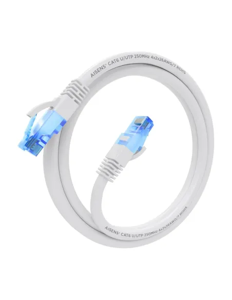 AISENS Cable De Red Latiguillo RJ45 Cat.6 UTP AWG26 CCA, Blanco, 1.5 m