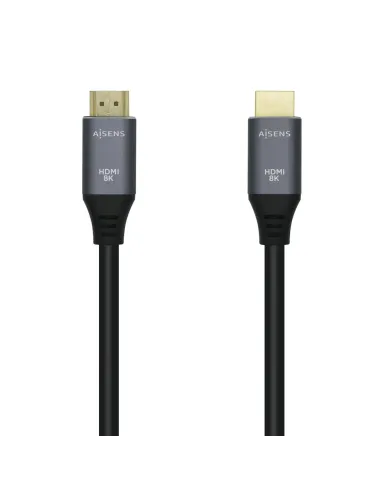 AISENS Cable HDMI V2.1 Ultra Alta Velocidad   HEC 8k@60Hz 48Gbps, A M-A M, Gris Negro, 3.0m