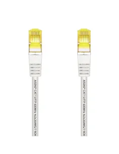 AISENS Cable De Red Latiguillo RJ45 LSZH Cat.7 600 MHz S FTP PIMF AWG26, Blanco, 25 cm 2