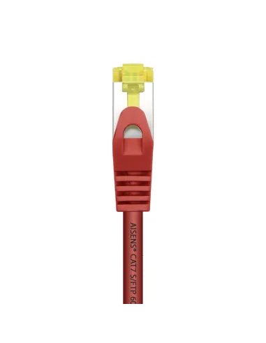 AISENS Cable De Red Latiguillo RJ45 LSZH Cat.7 600 MHz S FTP PIMF AWG26, Rojo, 0.5 m