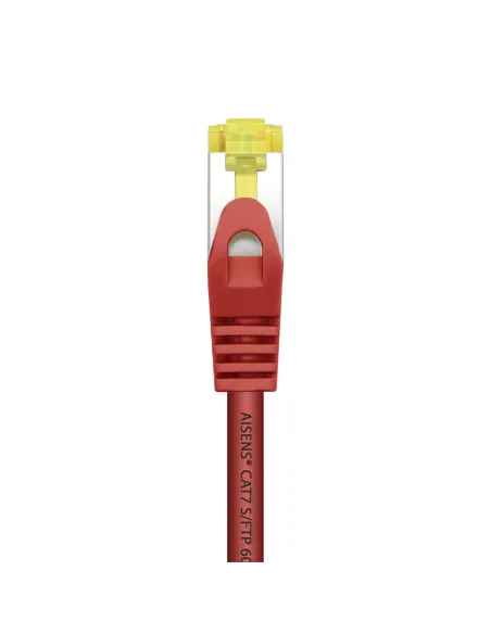 AISENS Cable De Red Latiguillo RJ45 LSZH Cat.7 600 MHz S FTP PIMF AWG26, Rojo, 0.5 m
