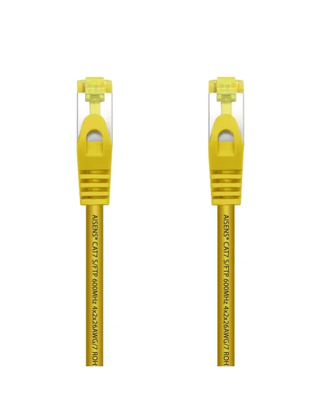 AISENS Cable De Red Latiguillo RJ45 LSZH Cat.7 600 MHz S FTP PIMF AWG26, Amarillo, 25 cm