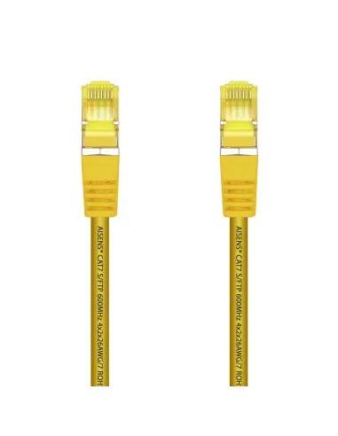 AISENS Cable De Red Latiguillo RJ45 LSZH Cat.7 600 MHz S FTP PIMF AWG26, Amarillo, 25 cm