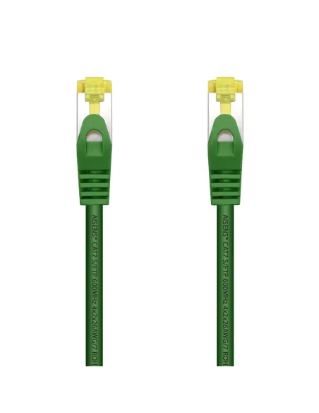 AISENS Cable De Red Latiguillo RJ45 LSZH Cat.7 600 MHz S FTP PIMF AWG26, Verde, 25 cm