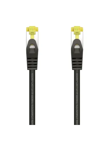 AISENS Cable De Red Latiguillo RJ45 LSZH Cat.7 600 MHz S FTP PIMF AWG26, Negro, 2.0 m