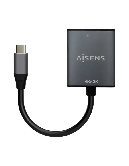 AISENS Conversor Aluminio USB-C A HDMI 4K@30Hz, USB-C M-HDMI H, Gris, 15cm