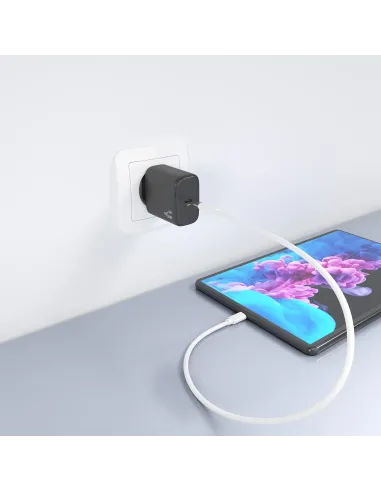 AISENS Cargador GaN 45W, 1xUSB-C PD3.0, Negro