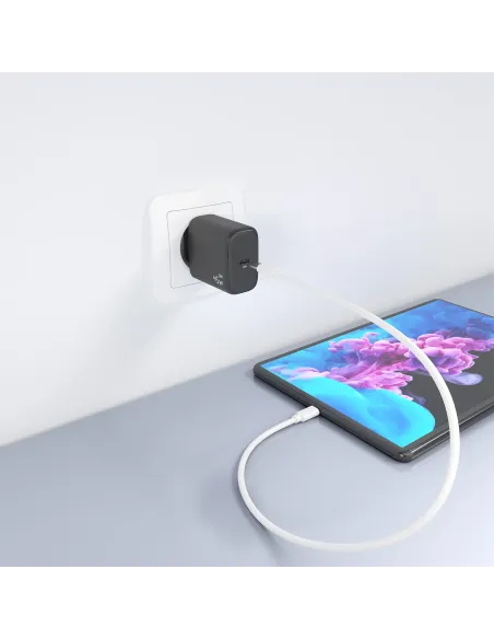 AISENS Cargador GaN 45W, 1xUSB-C PD3.0, Negro